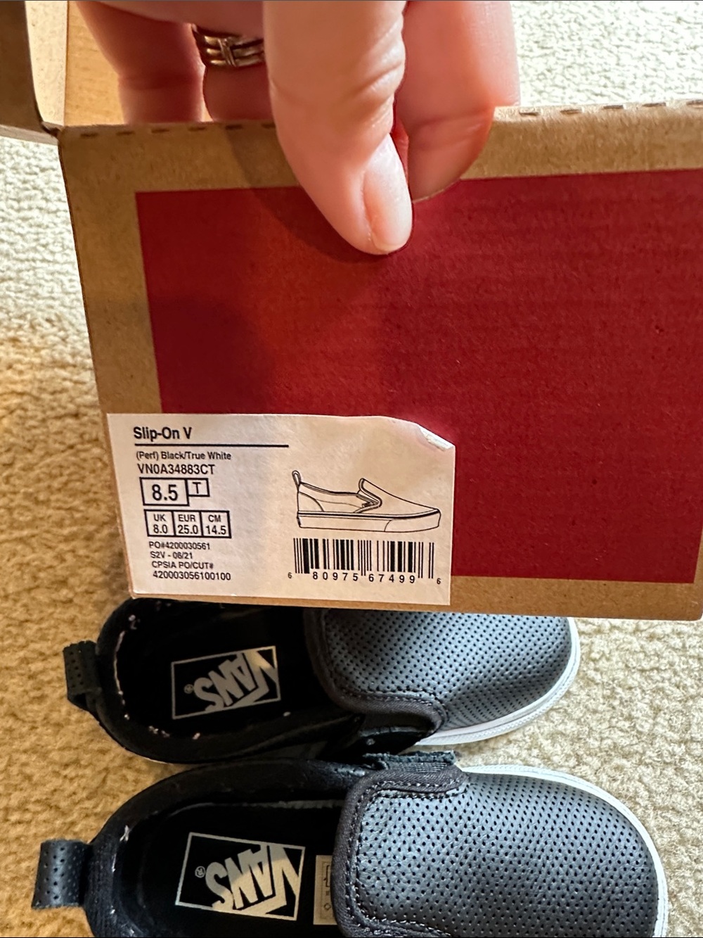 Toddler Size 8 Black Vans - Picture 5 of 5